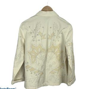Life Style Embroidered Flowers Jacket Women’s Sz L